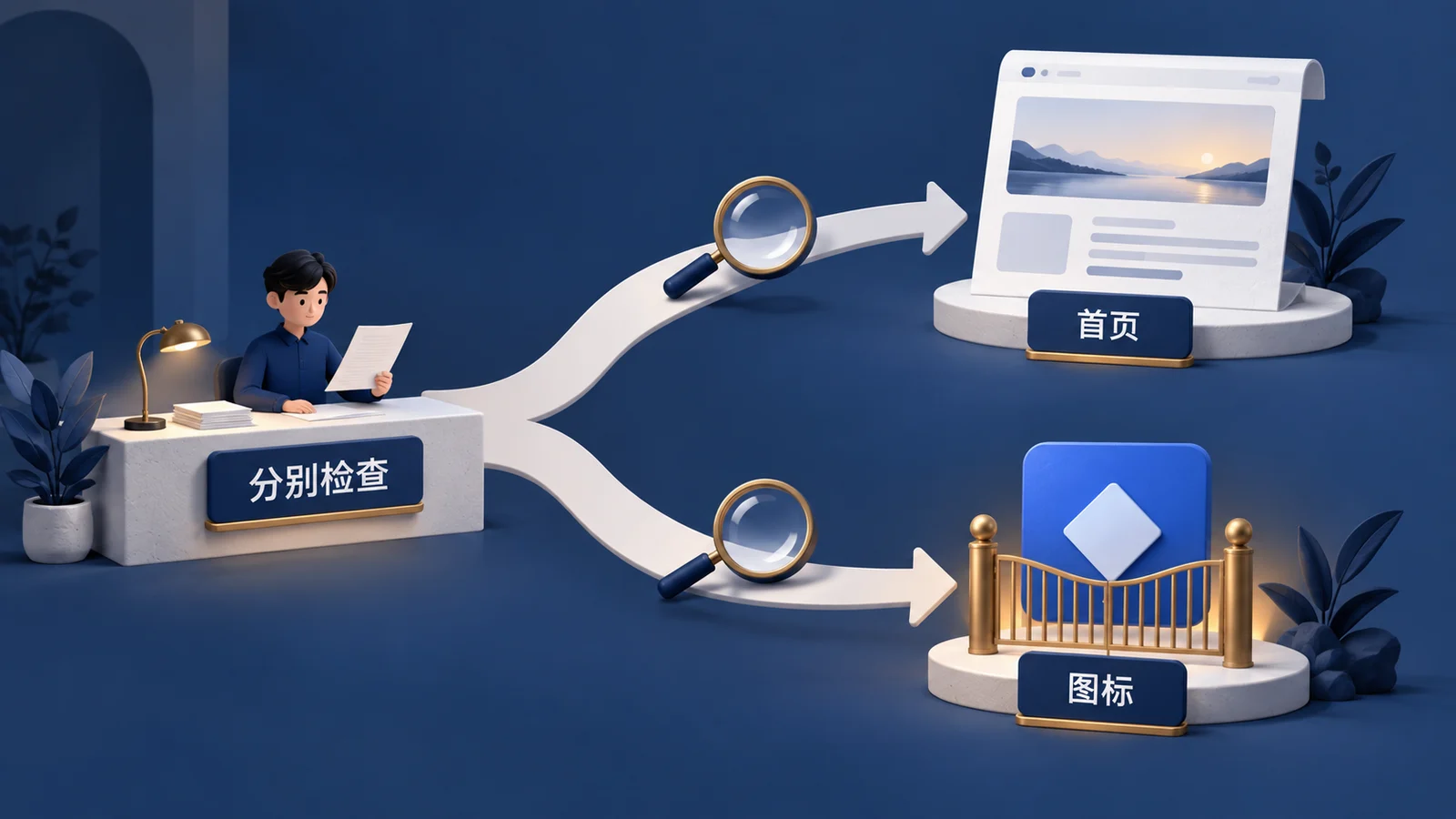 首页声明与图标文件是两条访问路径，可能经过不同服务器和规则