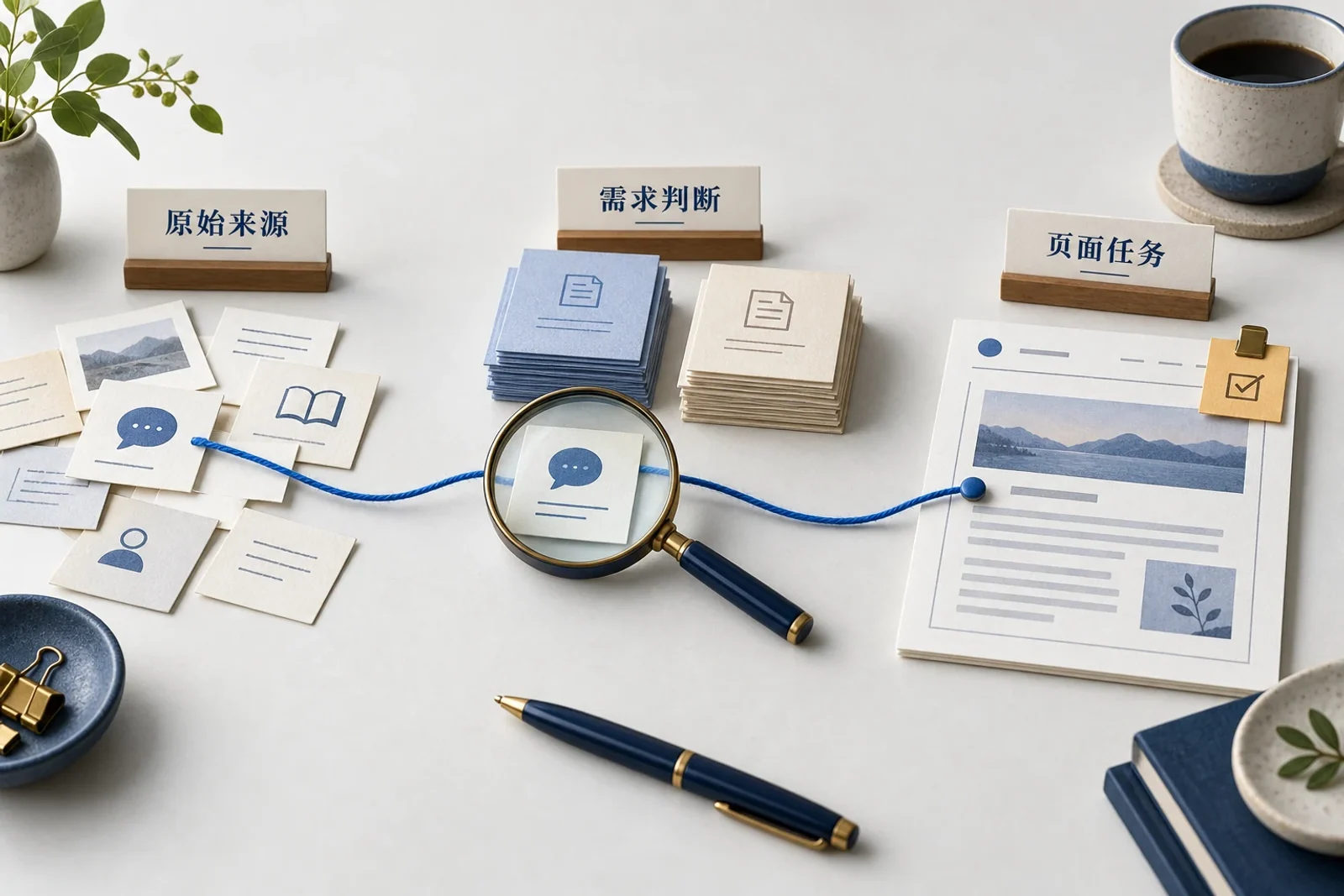原始关键词线索经过判断后形成页面任务