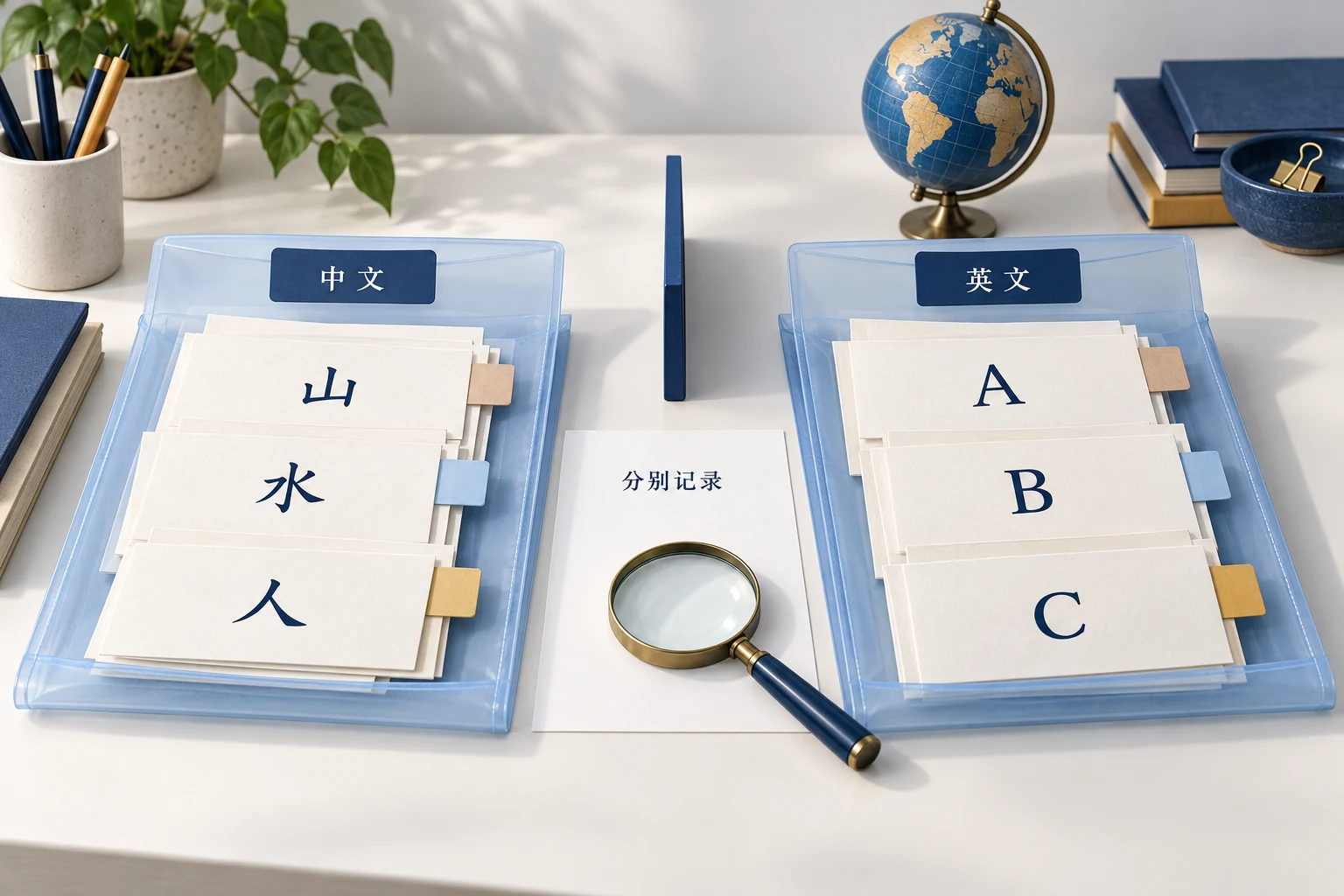 中文与英文关键词资料分开记录并保留来源