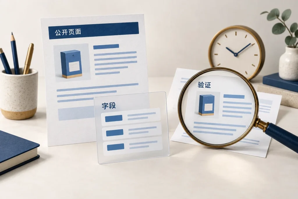 公开网页、标题字段与实际验证的关系