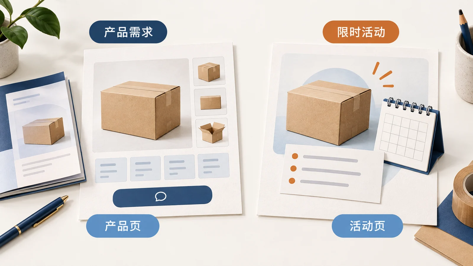产品详情与限时活动按不同任务安排页面