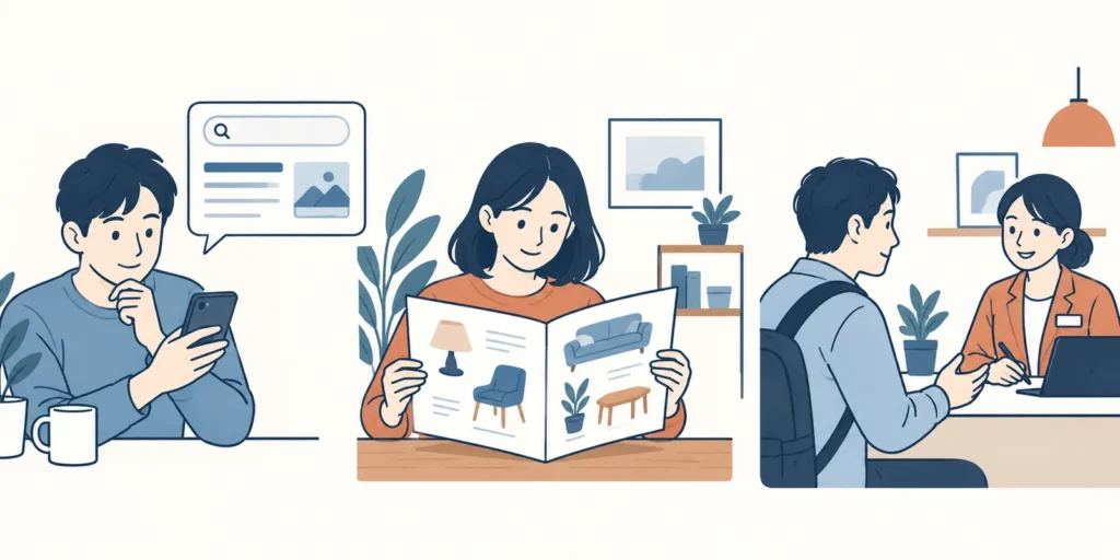 AI搜索会如何影响传统SEO企业应该怎么应对的原创工作场景插画
