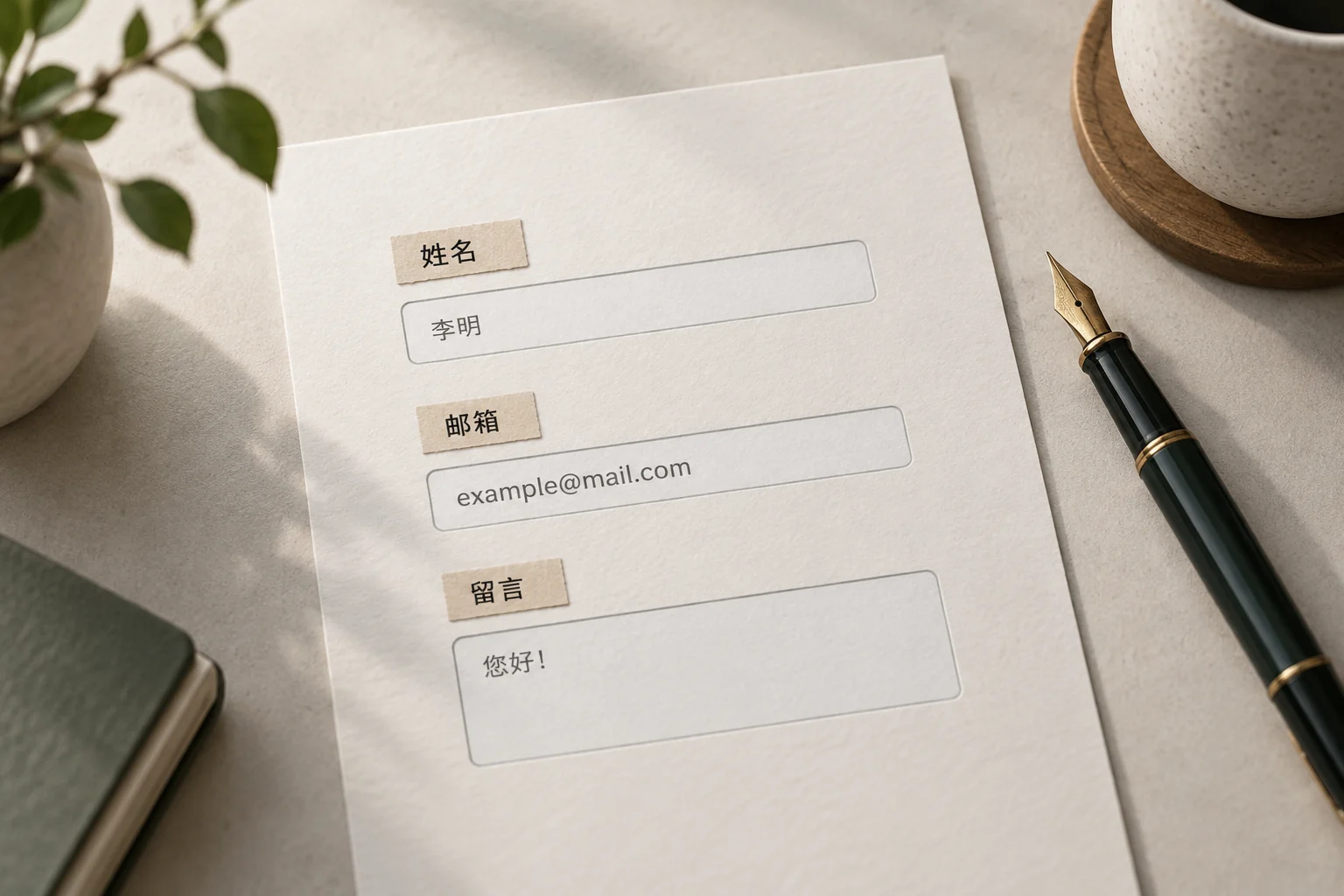 WordPress表单只写占位符够吗？用CF7把字段标签做清楚，原创概念插画
