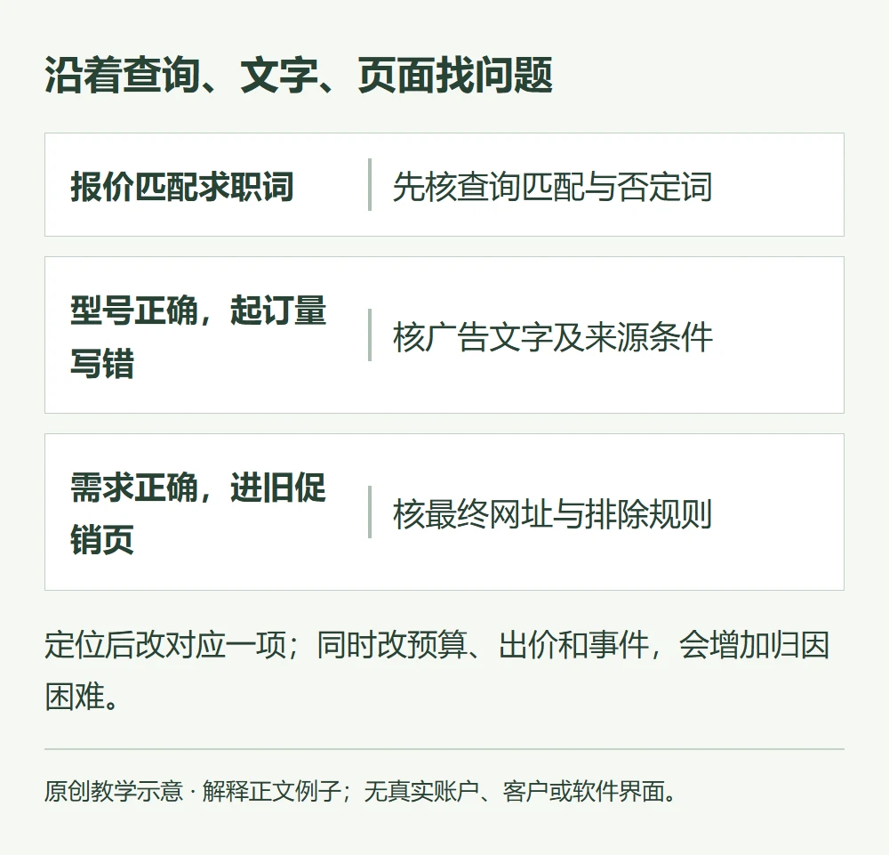 沿着查询、文字、页面找问题的原创教学示意