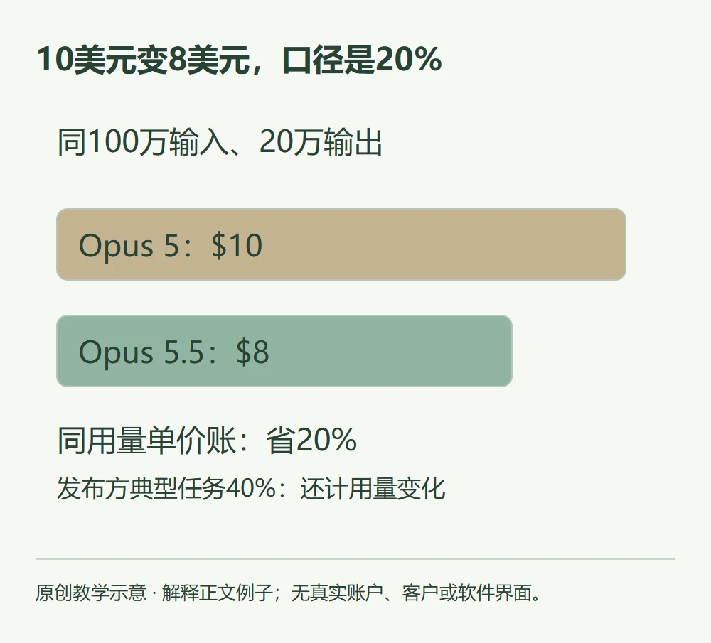 10美元变8美元,口径是20%的原创教学示意