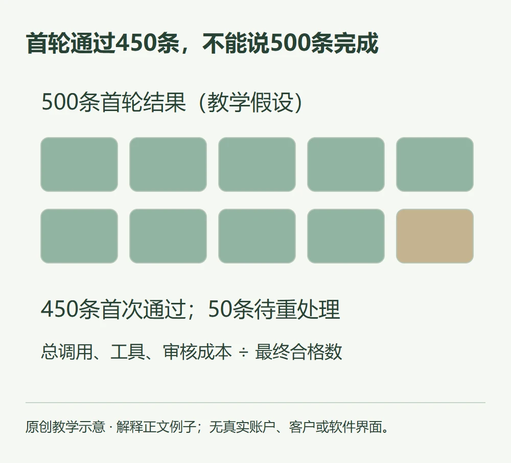 首轮通过450条,不能说500条完成的原创教学示意