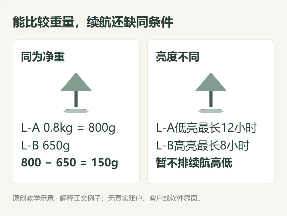能比较重量,续航还缺同条件的原创教学示意