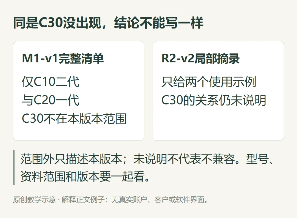 同是C30没出现,结论不能写一样的原创教学示意
