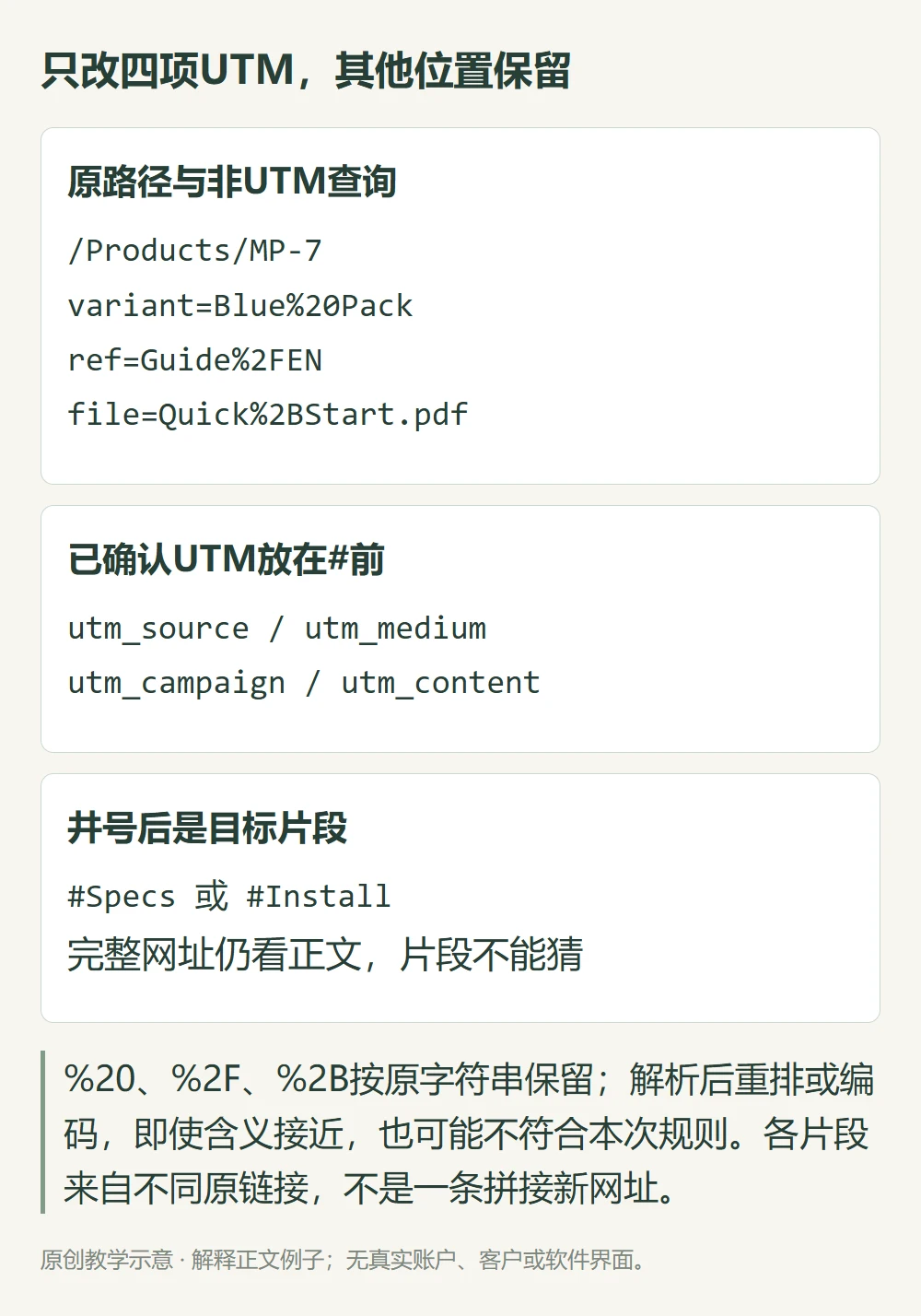 只改四项UTM,其他位置保留的原创教学示意